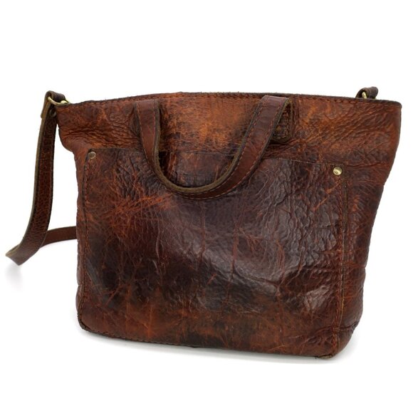 portland leather goods Handbags - Portland Leather Goods Rustic Brown Mini Tote Satchel Convertible Crossbody Bag